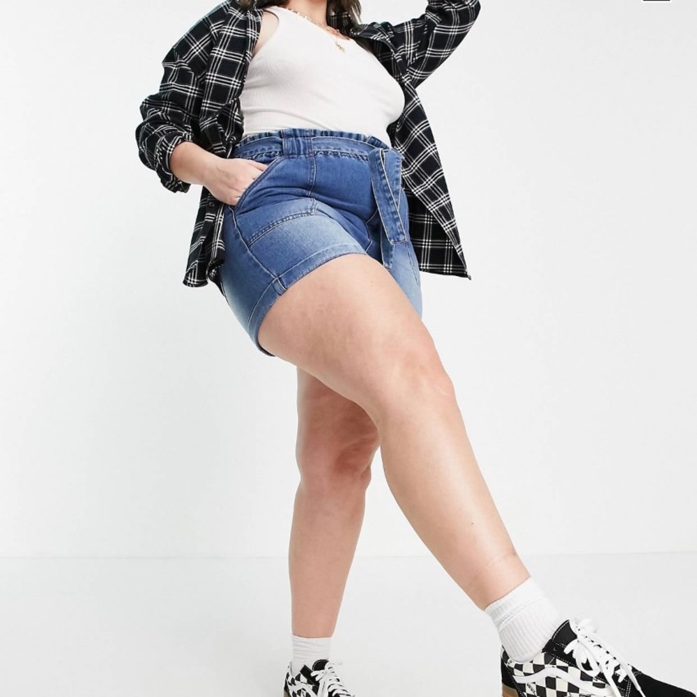 Plus size denim shorts